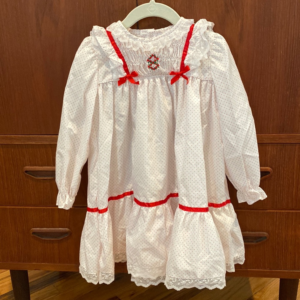Girls smocked holiday dress
